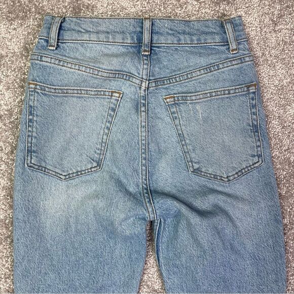 Reformation Serena Jeans Women’s 23 Blue High Rise Skinny Button Fly Ripped - Picture 6 of 15